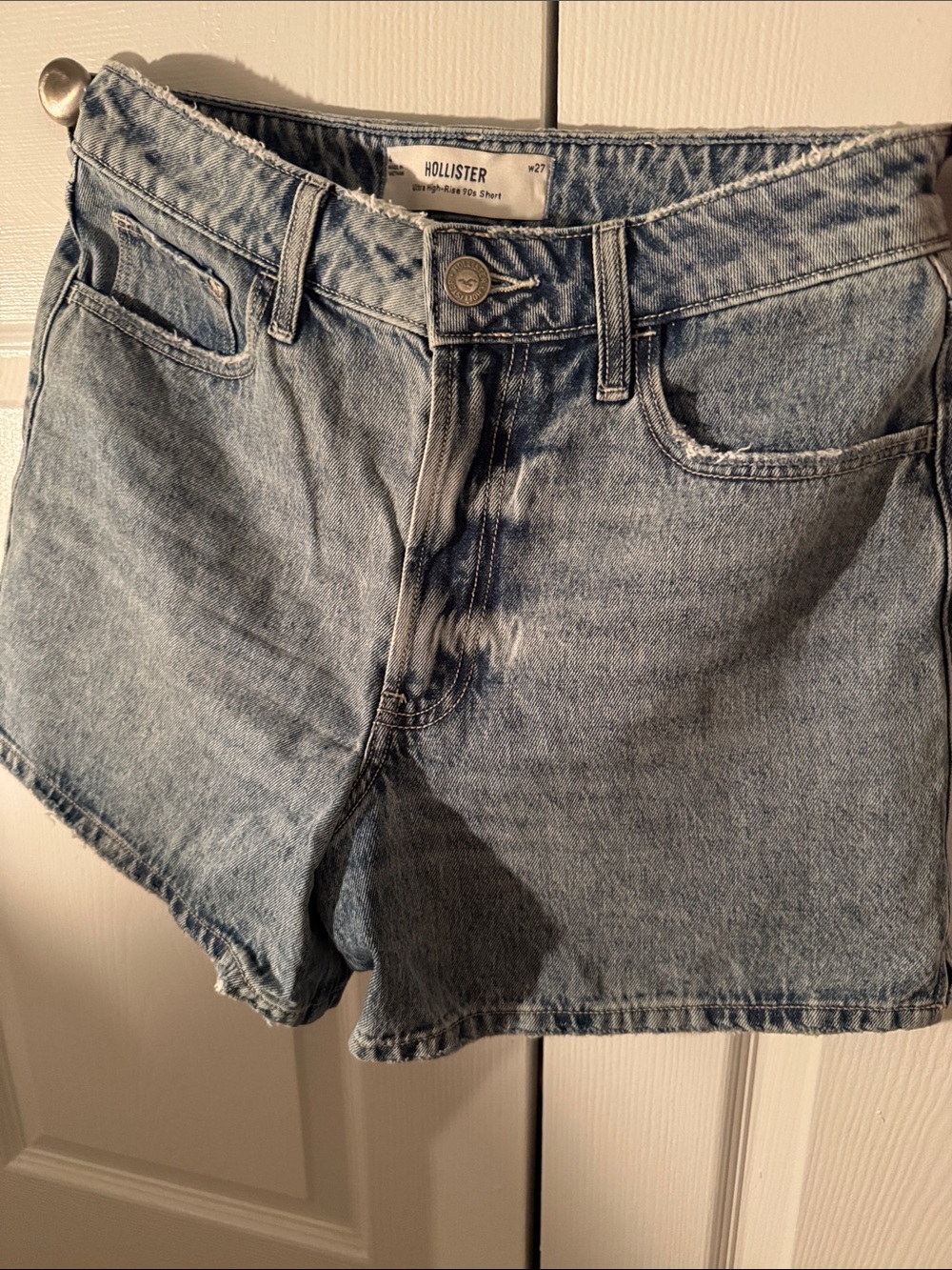 Hollister Light Blue High-Rise Denim Shorts